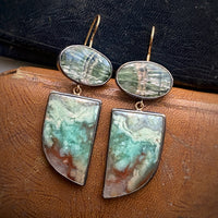Aquaprase and Seraphinite Earrings